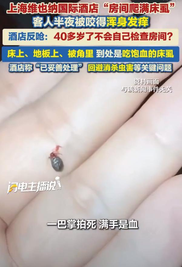 连锁酒店都有床虱，以后谁还敢住？

大连男士去上海出差，住进维也纳青浦店，半夜浑