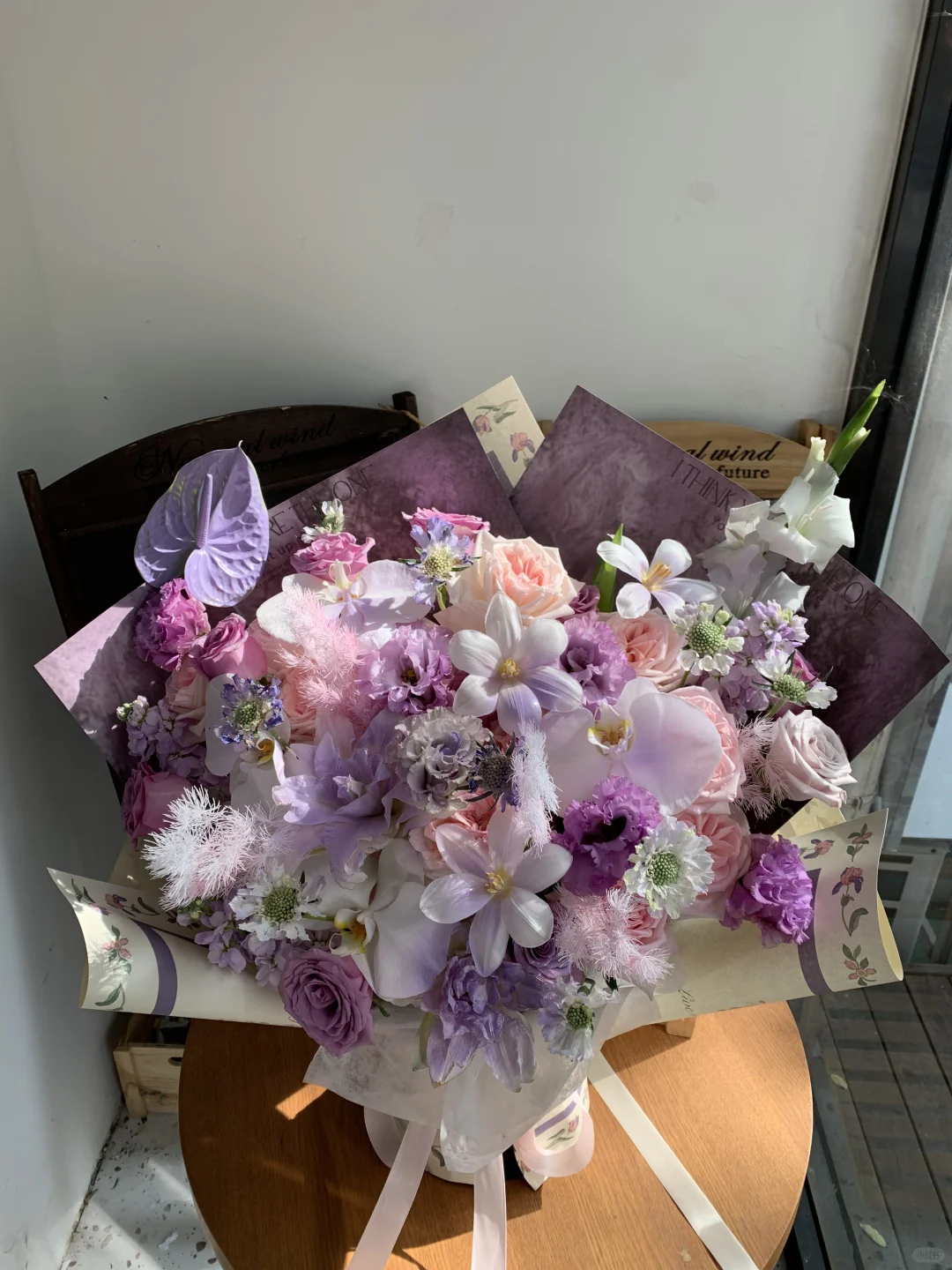 大连花店｜足够大！的紫色典雅花束💐
