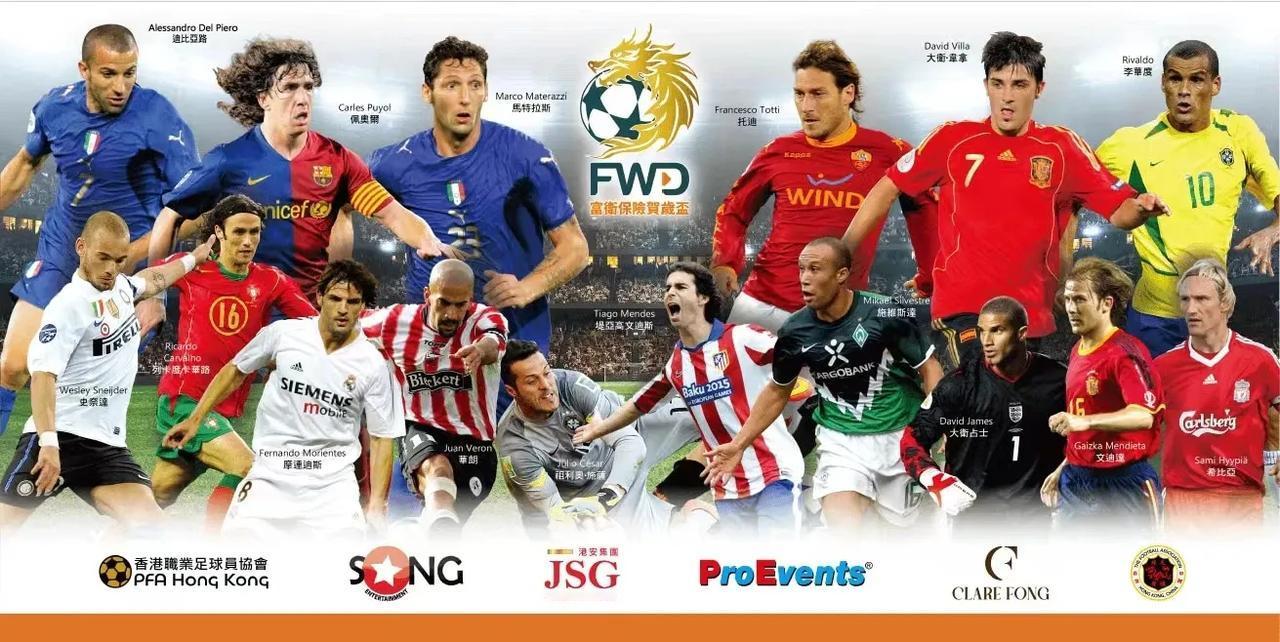 香港贺岁杯足球赛，世界明星队对阵香港明星队。世界明星队有里瓦尔多、托蒂、皮耶罗、