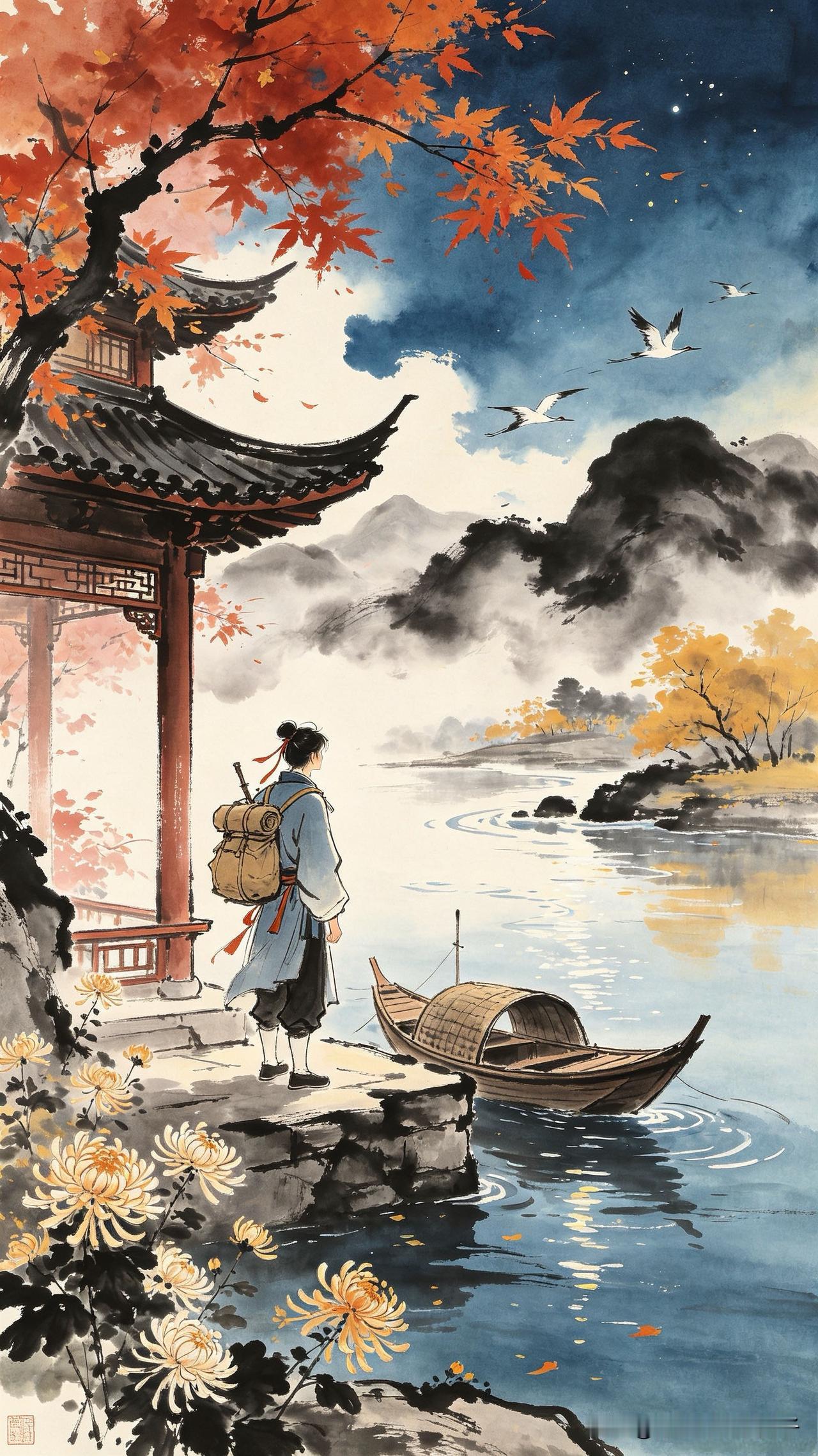 西楼香烬夜初收，
锦字新题壁上秋。
雁影空随流水去，
       
…………请