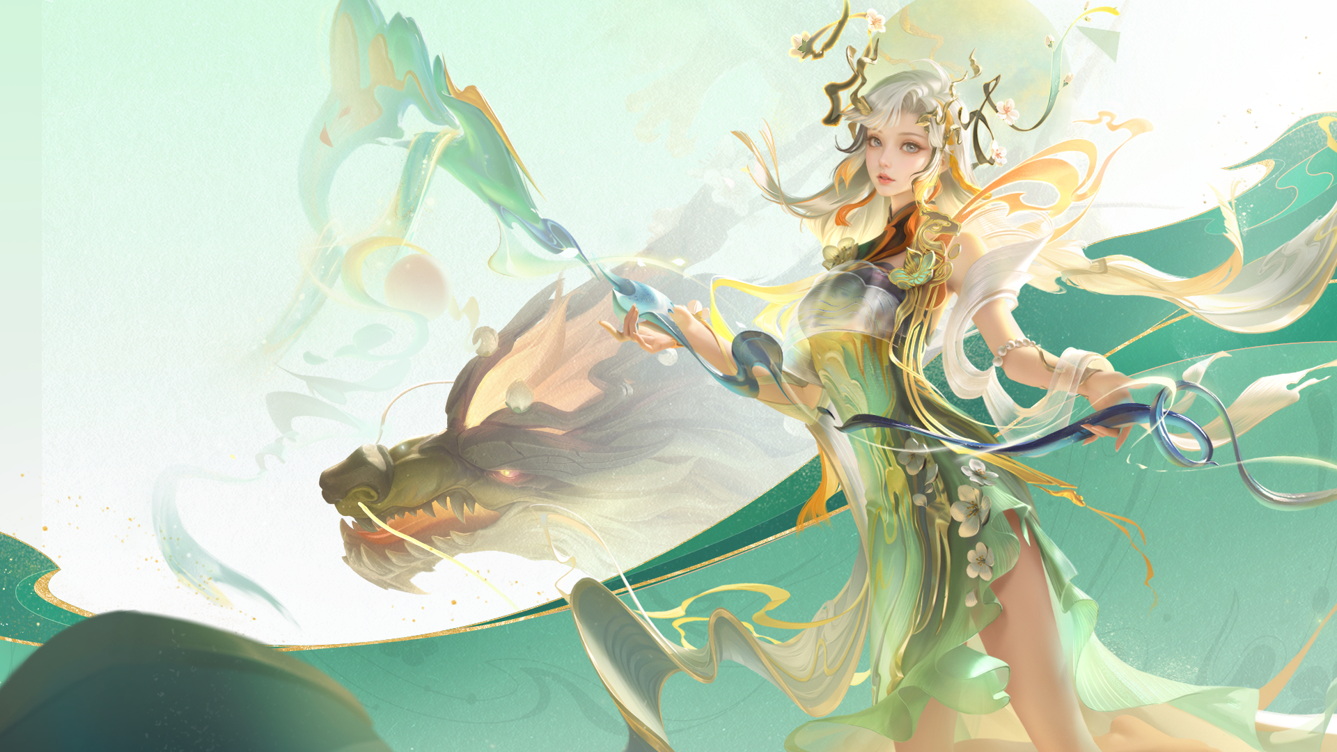 #王者龙限皮肤今日上线# 我看是谁还没玩到大乔的龙年新皮！配色素雅精致，局外的待