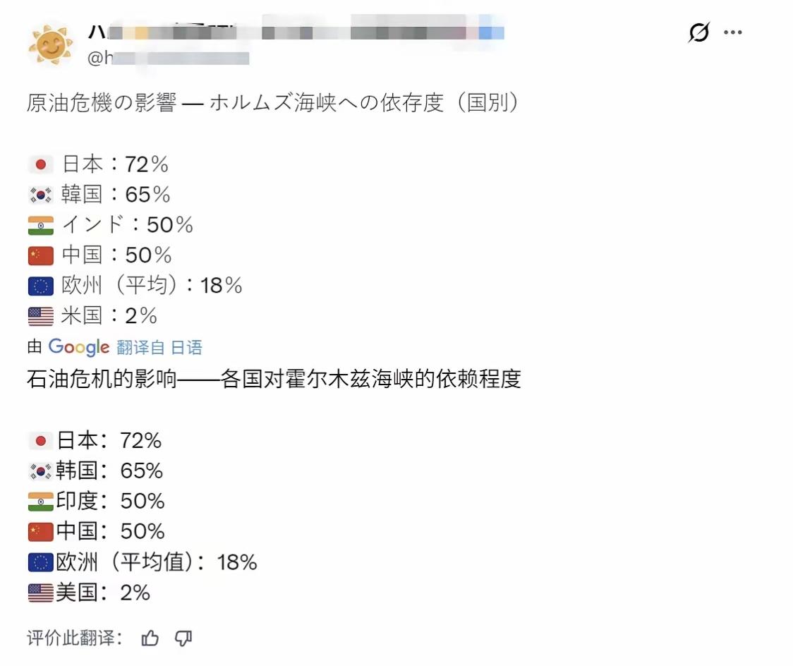 刚被中国卡完稀土，又被中东卡住了石油，日本现在非常难受。

前段时间中国刚宣布对