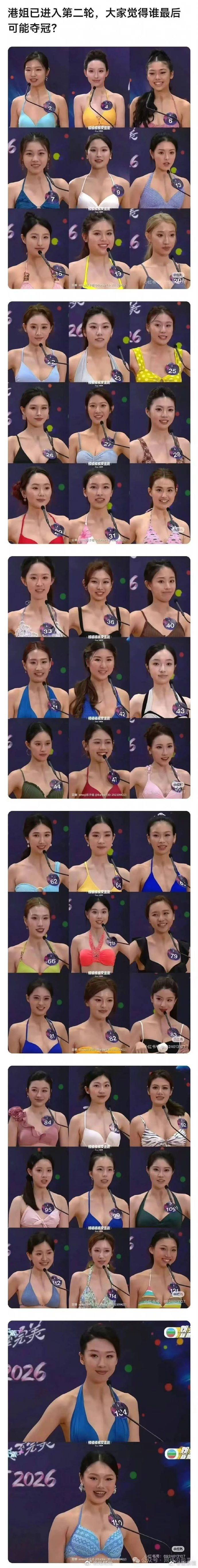 港姐第二轮，请各位选出你们的冠军！ 
