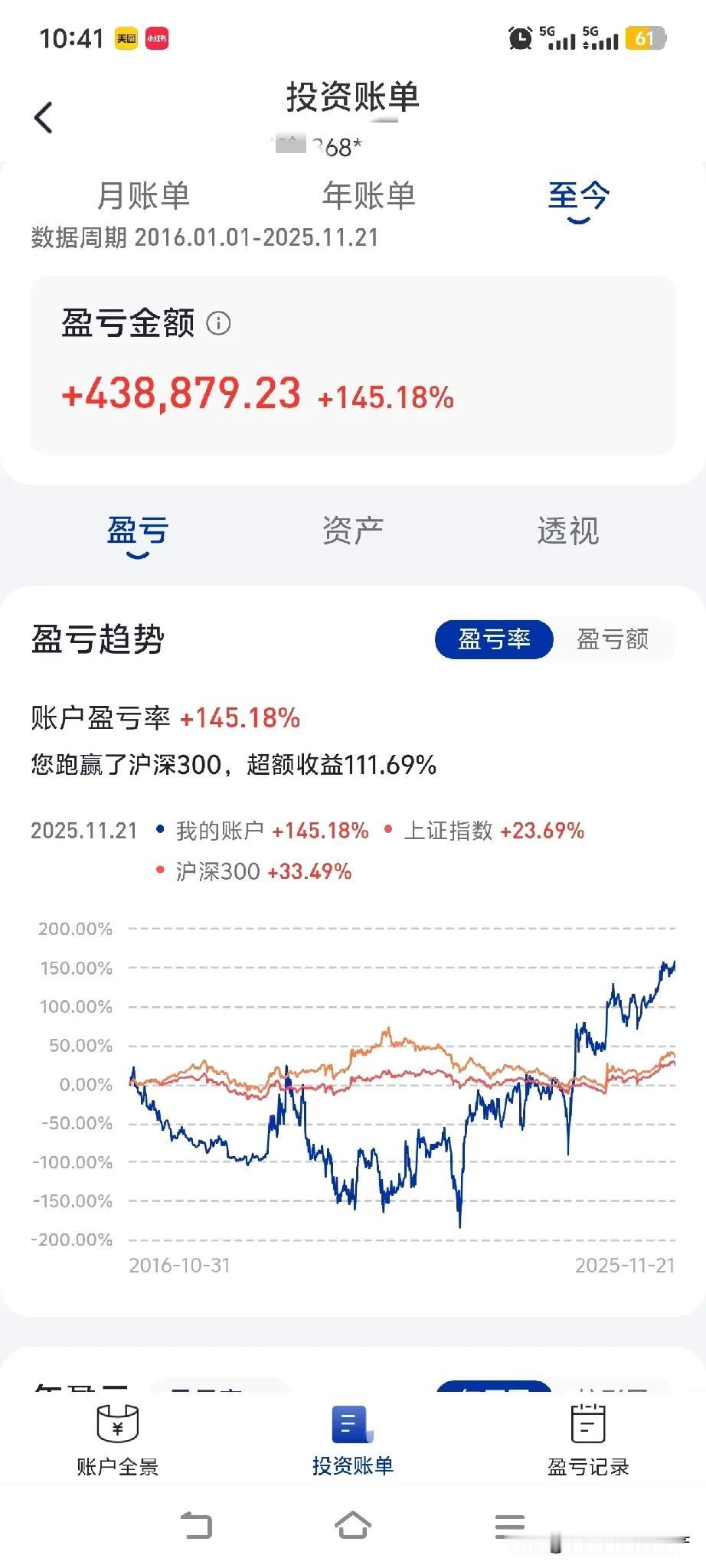 炒股已然整整十年，账面上总体收益四十多万，算下来每年收益约四万。我觉得这样的收益