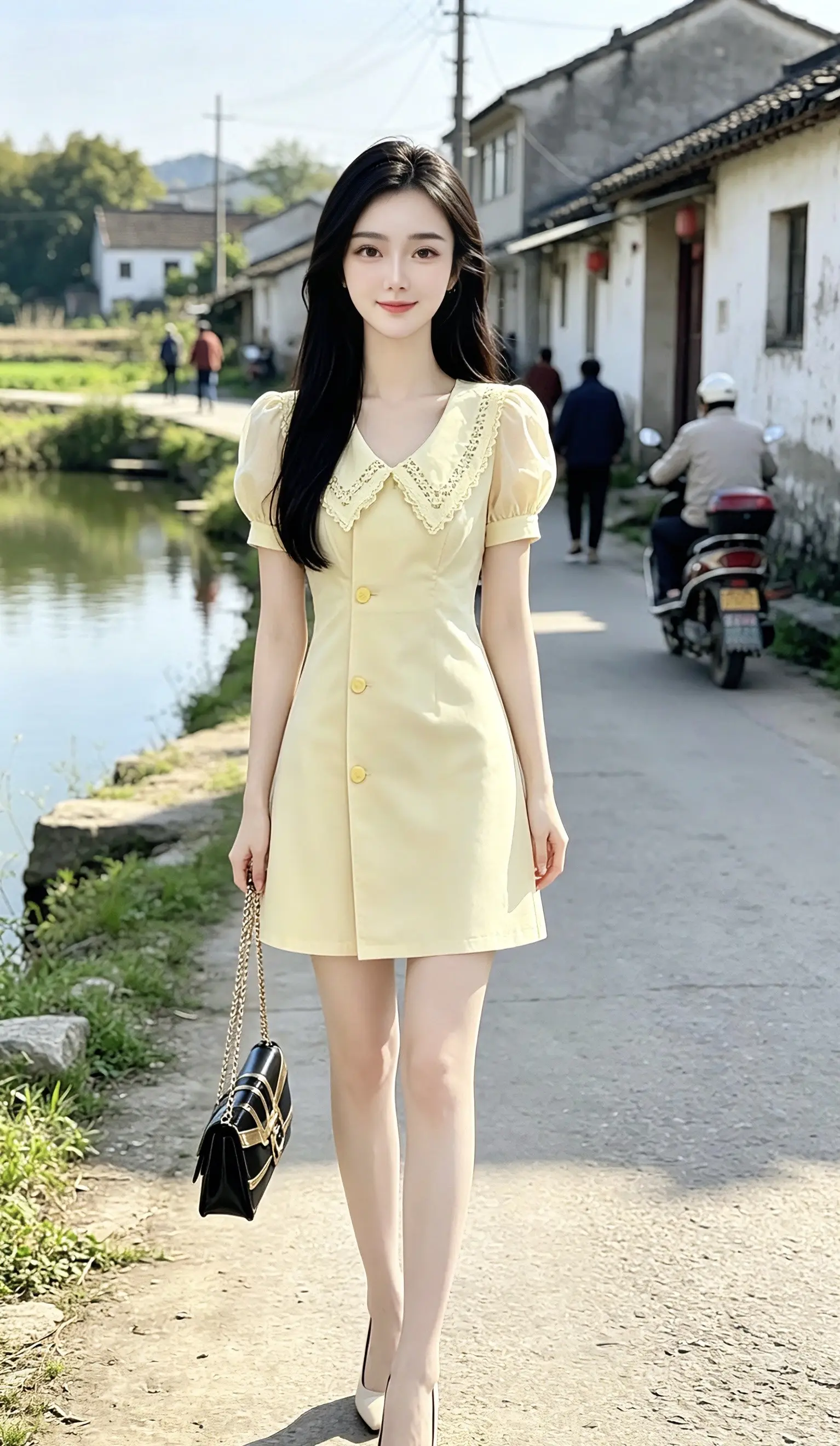 无法拒绝温柔感小裙子 夏天穿黄色系真的好明媚 黄色连衣裙 小香风气质收腰连衣裙