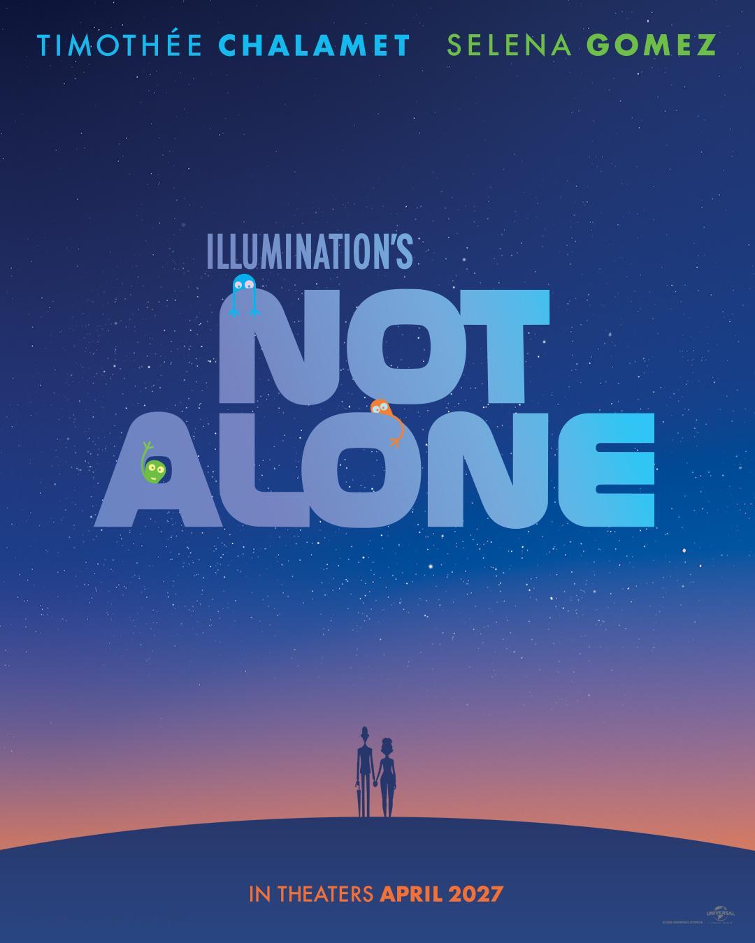 甜茶预告的新片，是一部动画片《Not Alone》，浪漫喜剧，外星人题材，照明娱