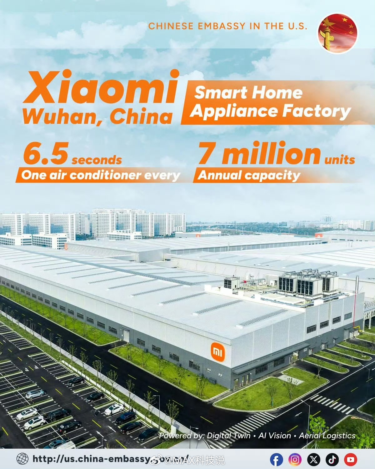 驻美大使馆发文小米智能家电工厂小米智能大家电今年就开始进军全球市场（首先欧洲，最