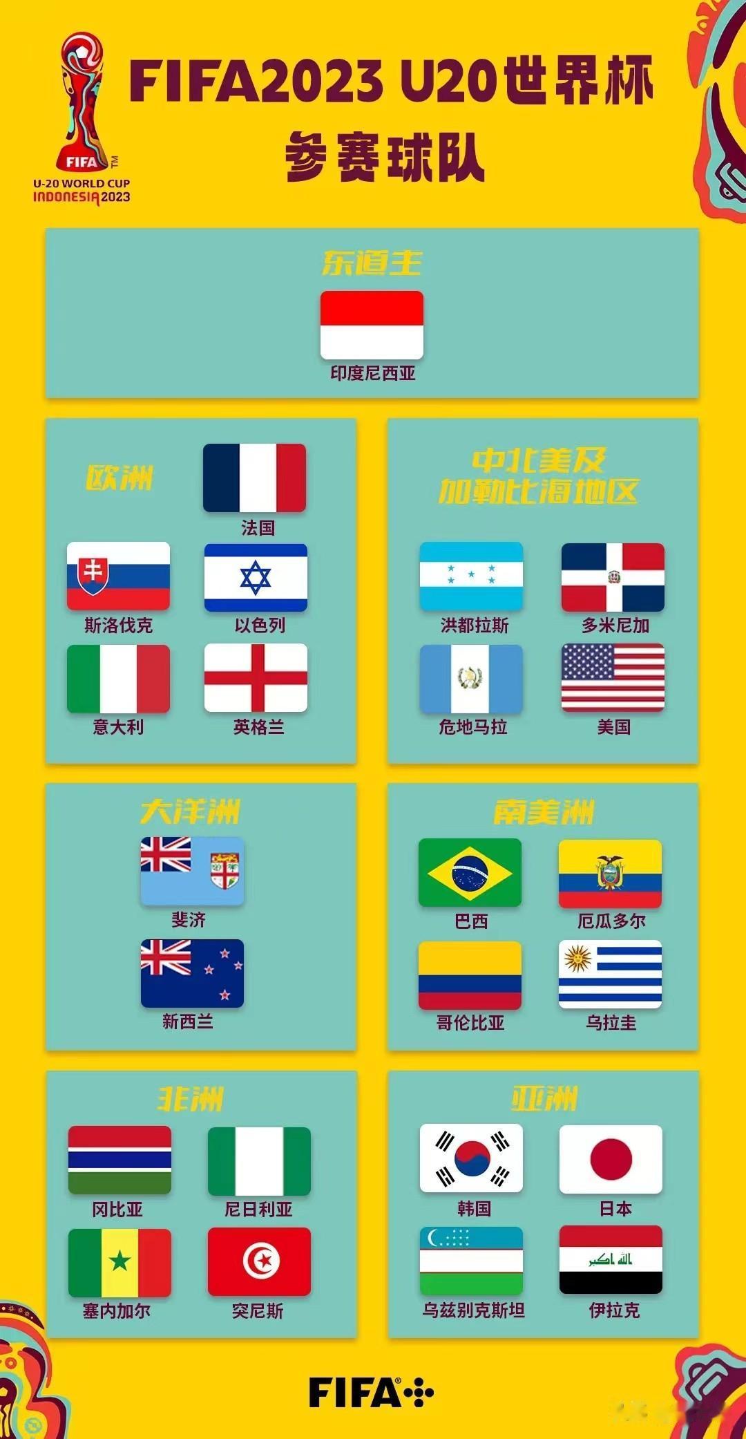 U20世界杯参赛球队
FIFA 