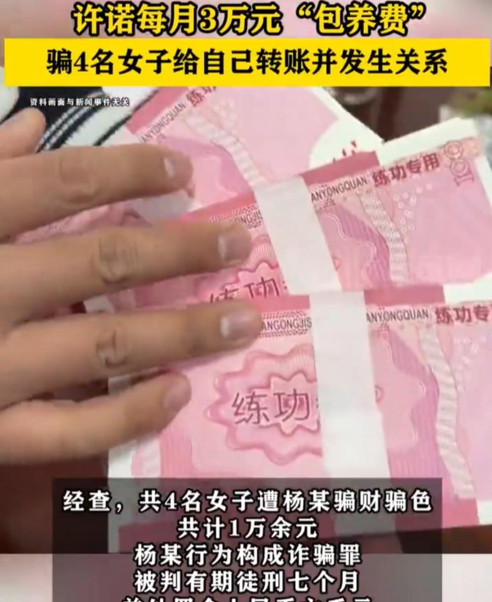 男子用存款截图包养4名女子，并骗取1万余元。
2025年8月18日，上海奉贤区法