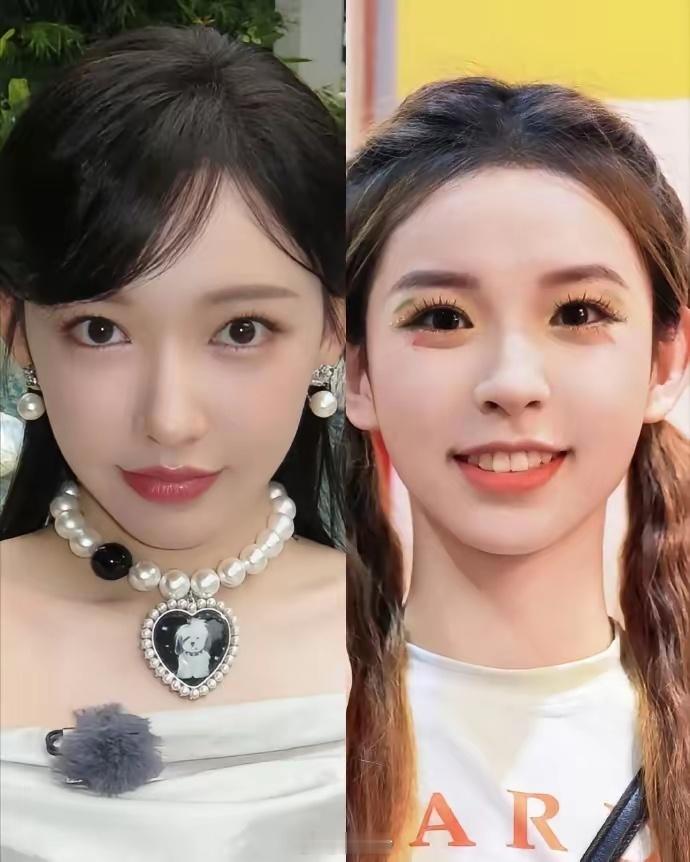 程潇和妹妹毕业典礼现场同框，一眼分不清谁是谁。 