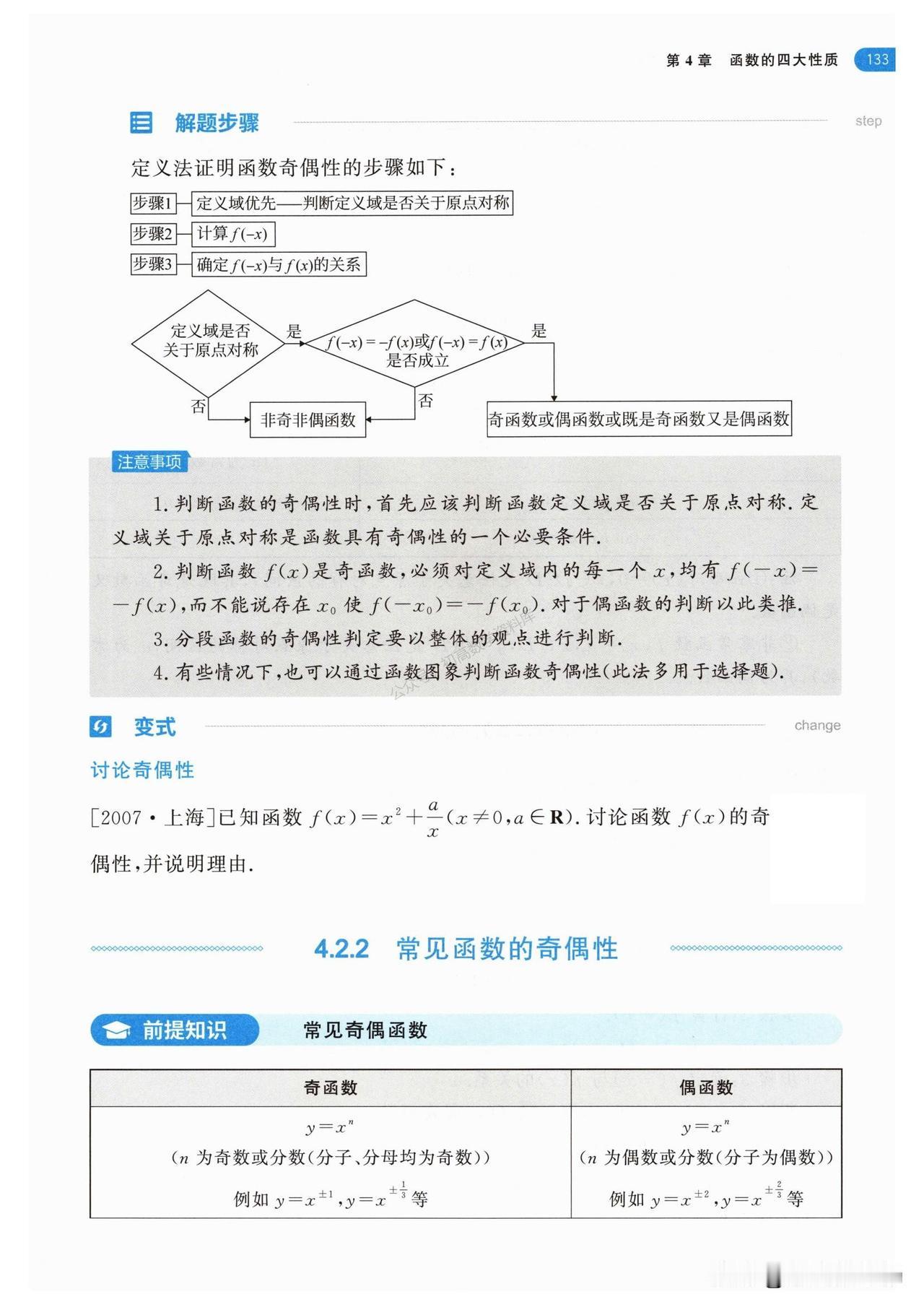 高一数学期末复习——函数奇偶性综合7大考点汇编
1、常见函数奇偶性
2、奇偶性与