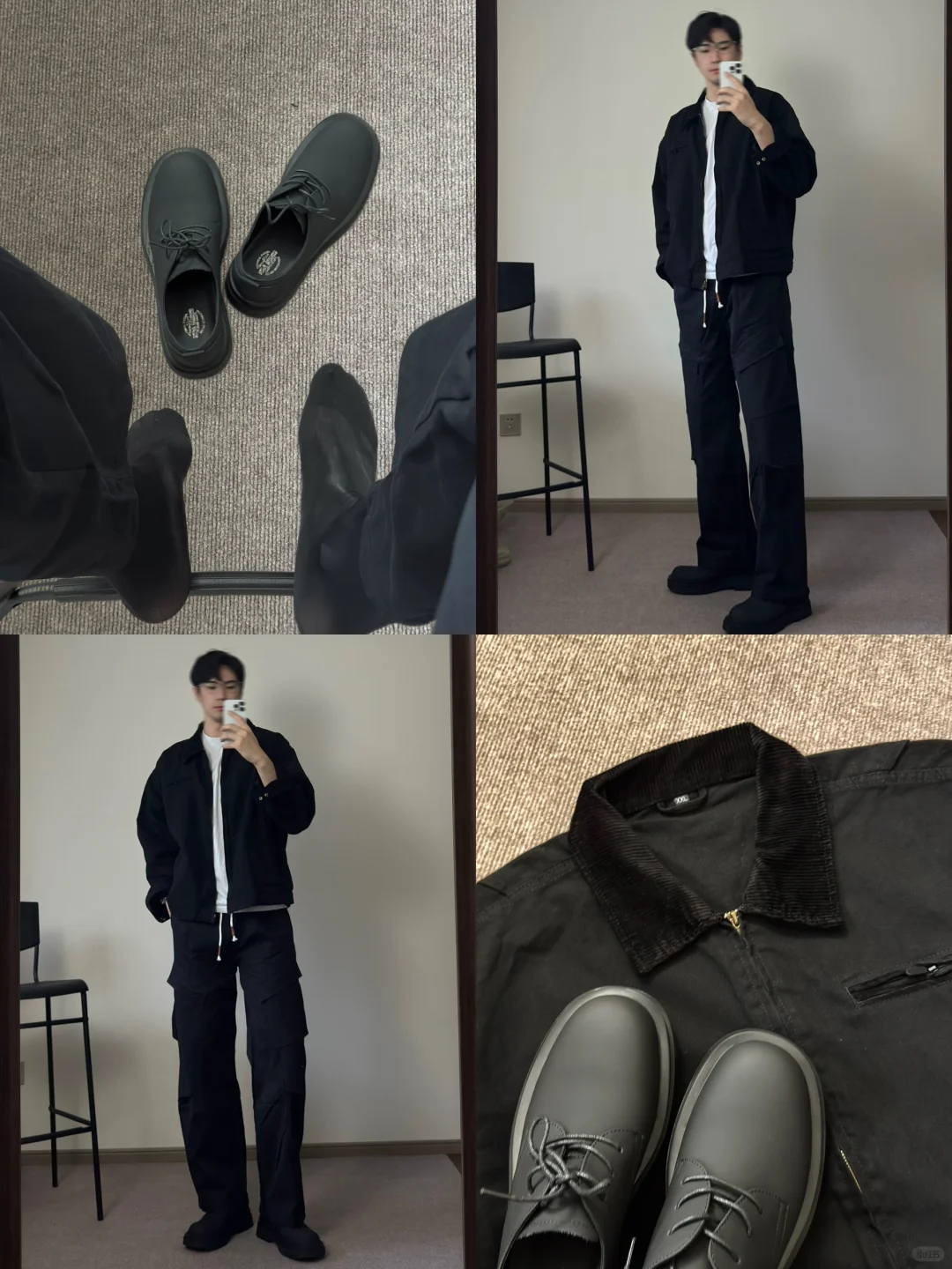 ootd 美式黑色工装｜德比鞋穿搭