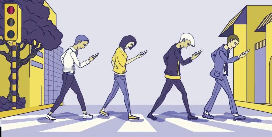 很多人平时走路都离不开手机，根本顾不上看路。再加上耳机一戴，对周围的情况完全没感