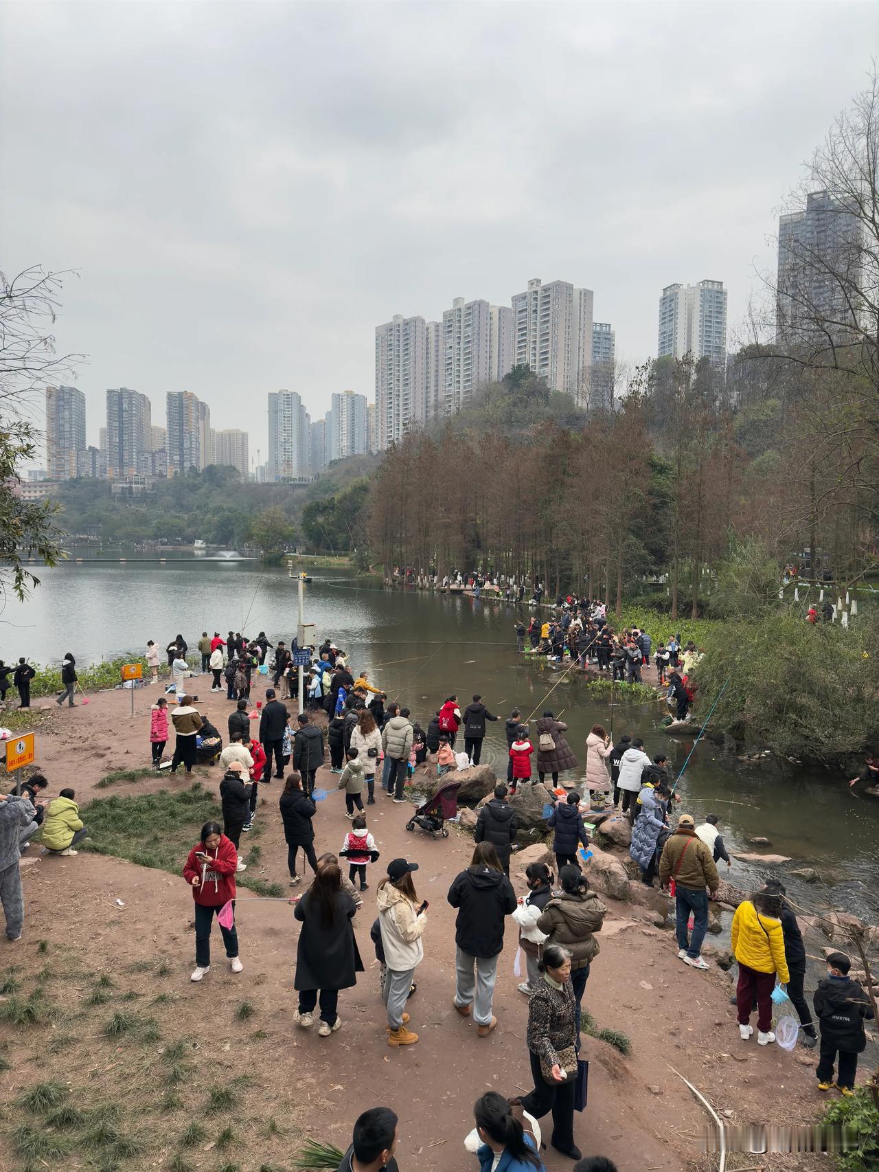 重庆彩云湖湿地公园钓鱼大军浩浩荡荡，场面壮观！

近日，出游到彩云湖国家湿地公园