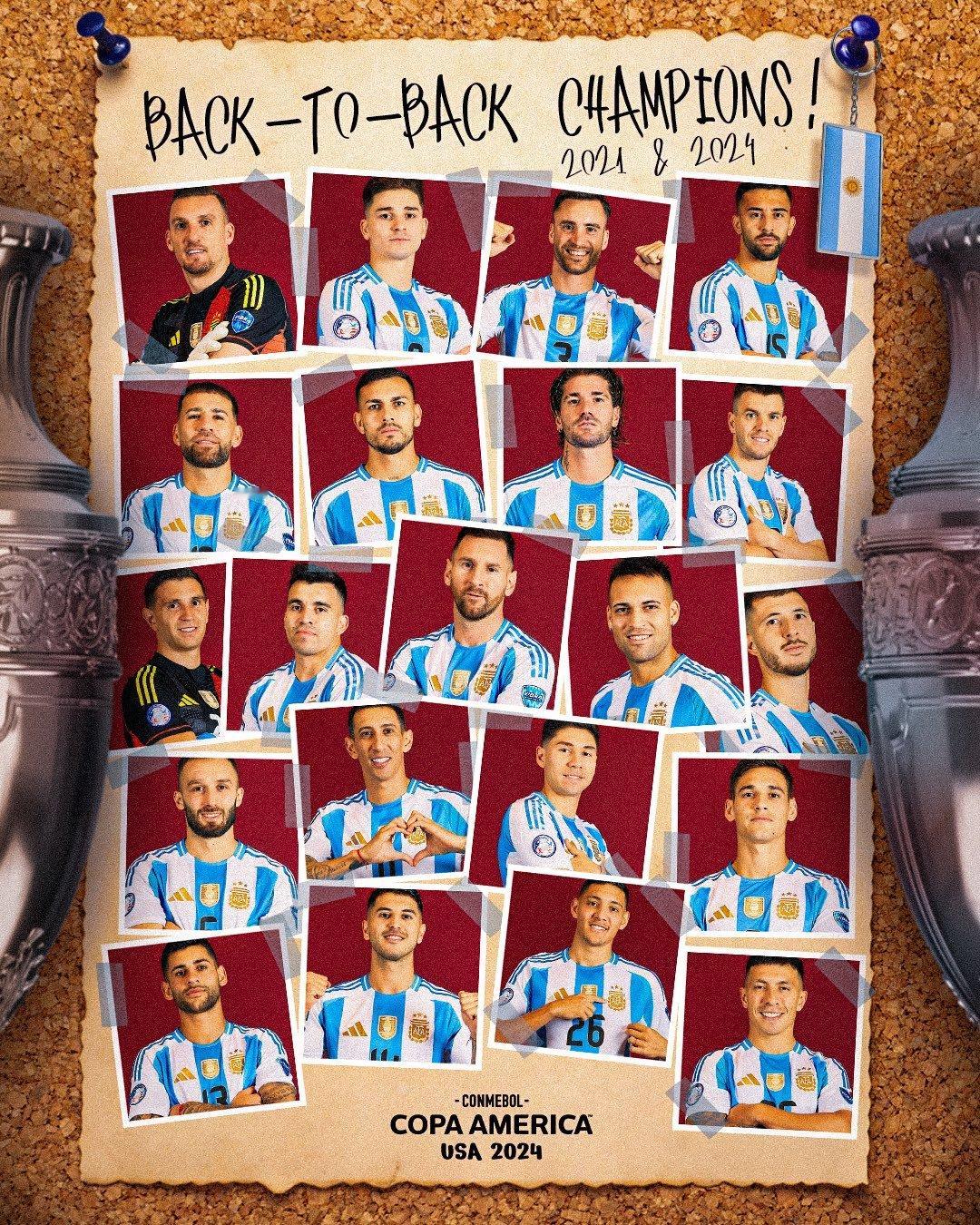 【美洲杯卫冕[哇][哇][哇]】美洲杯官推：强化了他们的遗产 🏆🏆#梅西[超