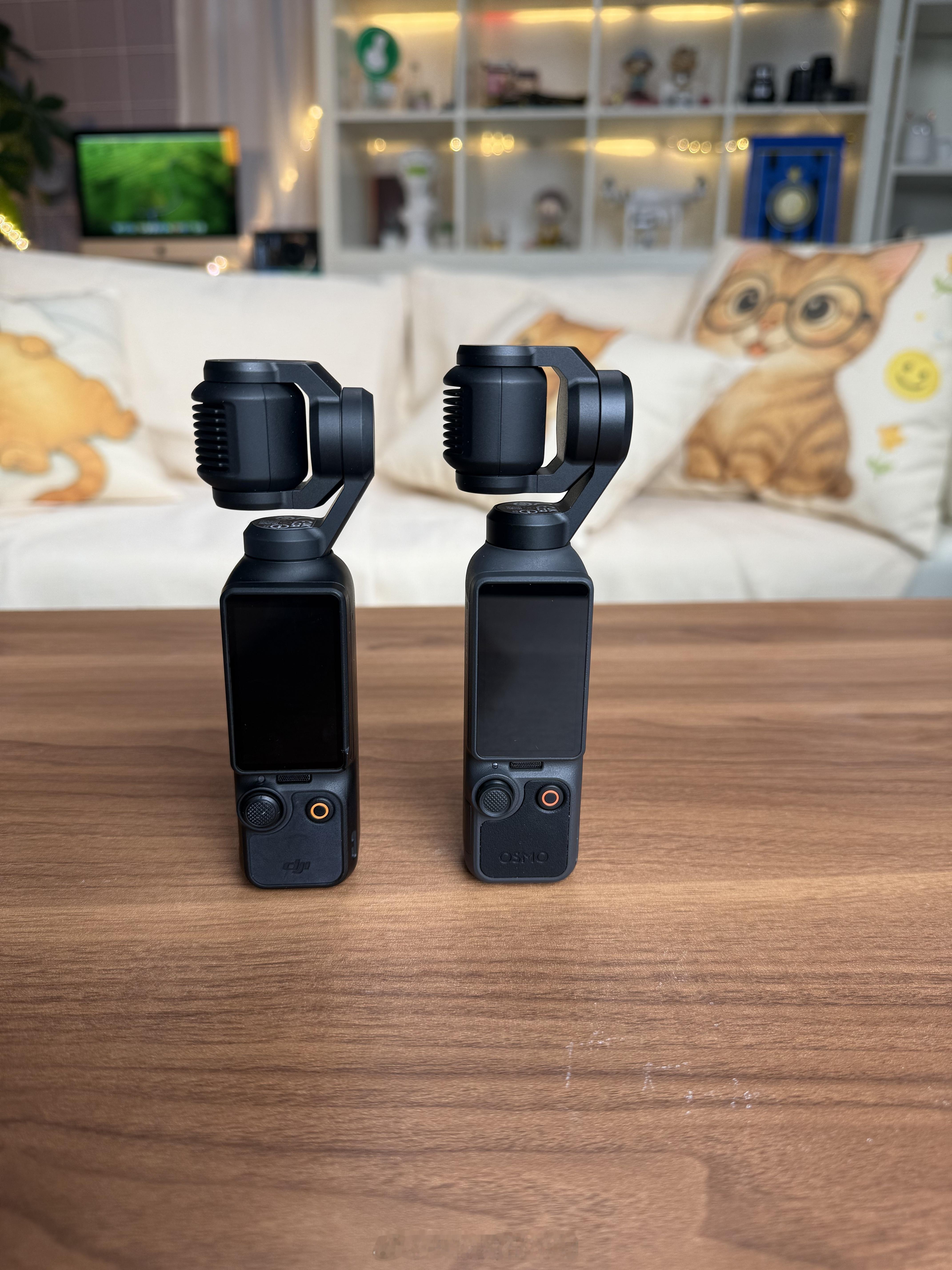 两个放在一起，还真不好辨别谁3谁4。大疆pocket4大疆pocket3