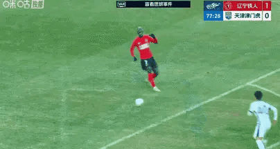 辽宁铁人vs天津津门虎安以恩破门大羽指导率领铁人2比0领先津门虎 