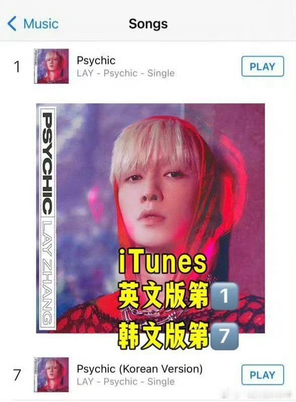 #张艺兴新歌空降成绩# 张艺兴2024第二支先行单曲《Psychic》上线啦！紧