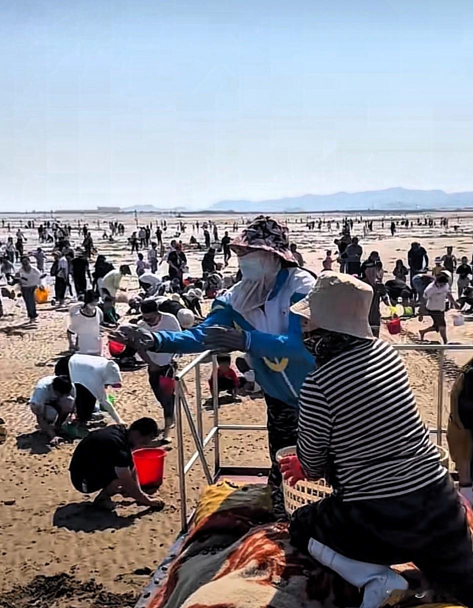看到这场景
真的好气愤
前边车疯狂的撒着哈喇
后边游客狂跑的捡拾着
就想问问
这