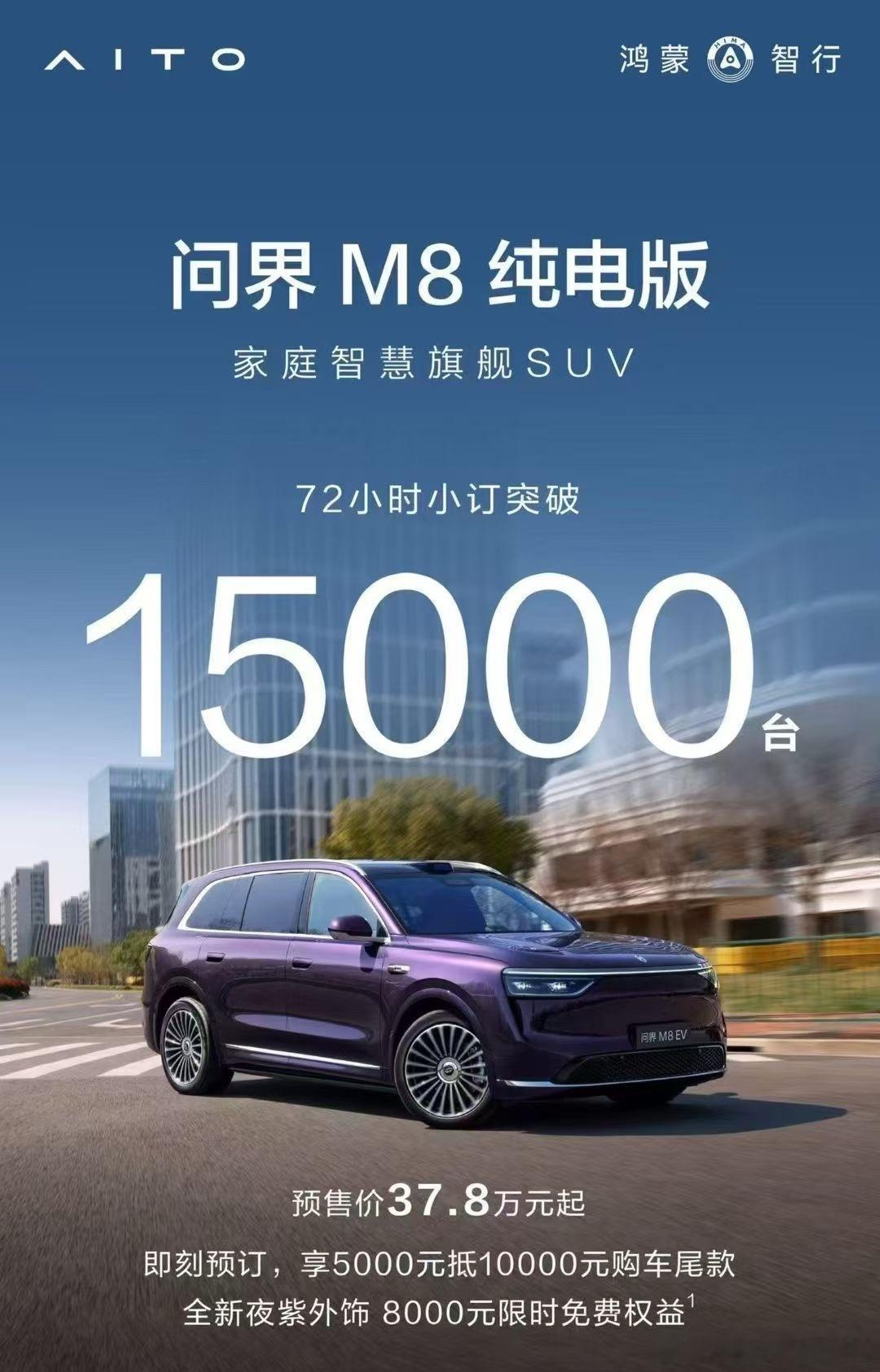 问界M8纯电版这个订单量，你们觉得算不算小爆[笑而不语] ​​​