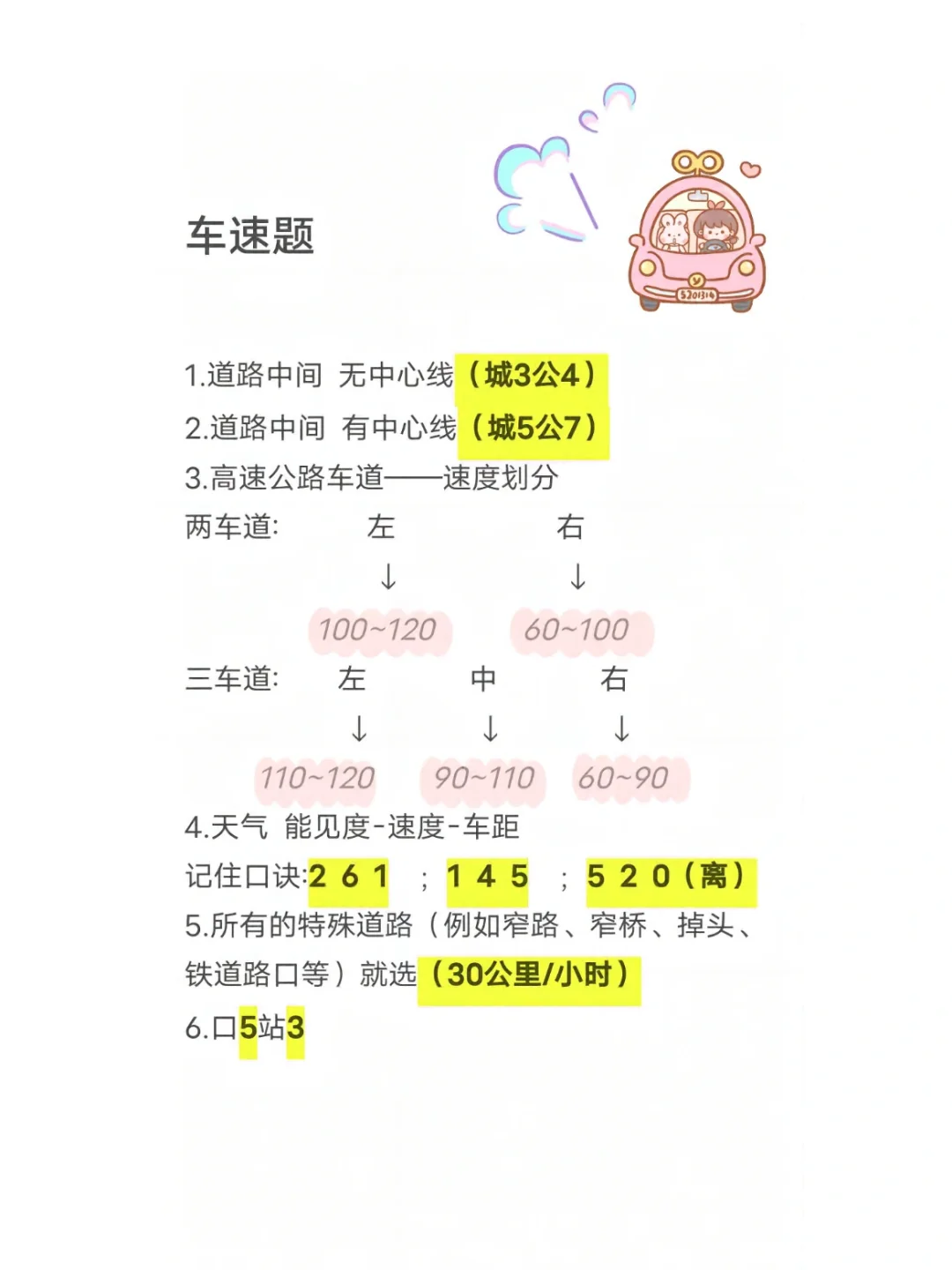 科目一车速题‼️