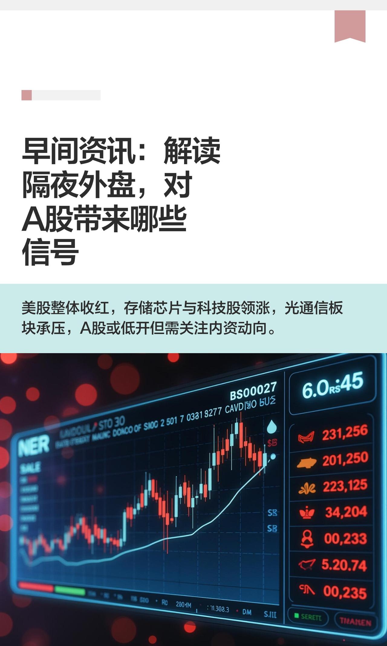 早间资讯：解读隔夜外盘，对A股带来哪些信号

隔夜美股整体震荡收红，标普500创