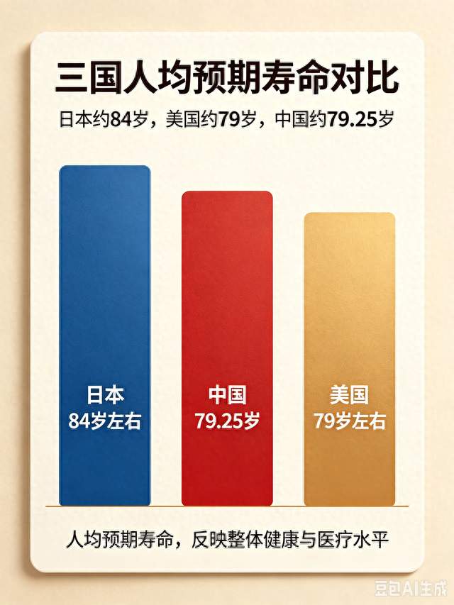 中美日三国平均寿命对比：日本84岁、美国79岁，中国呢？