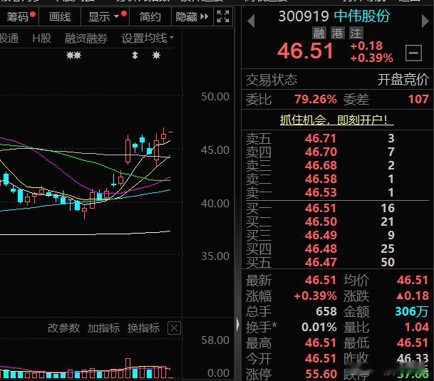 $中伟股份 sz300919$ 择机关注，后市看涨A股