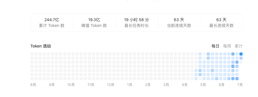 已经在CodeX 上用了多少 Token 