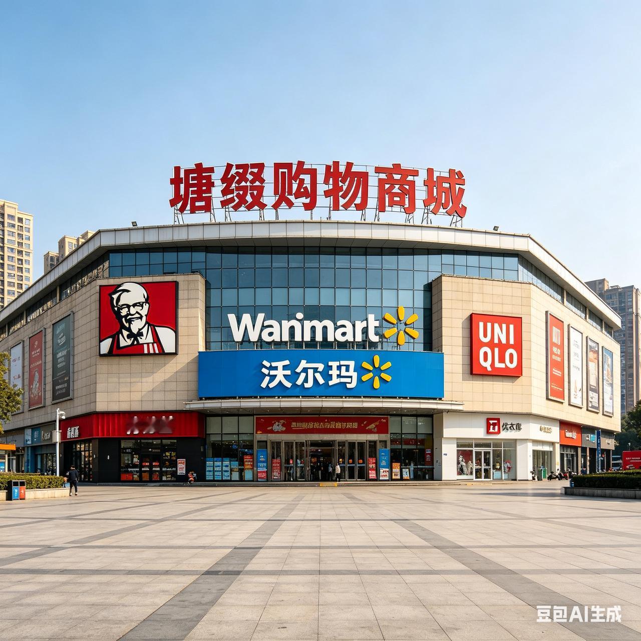 沃尔玛超市，肯德基餐厅，优衣库服装店