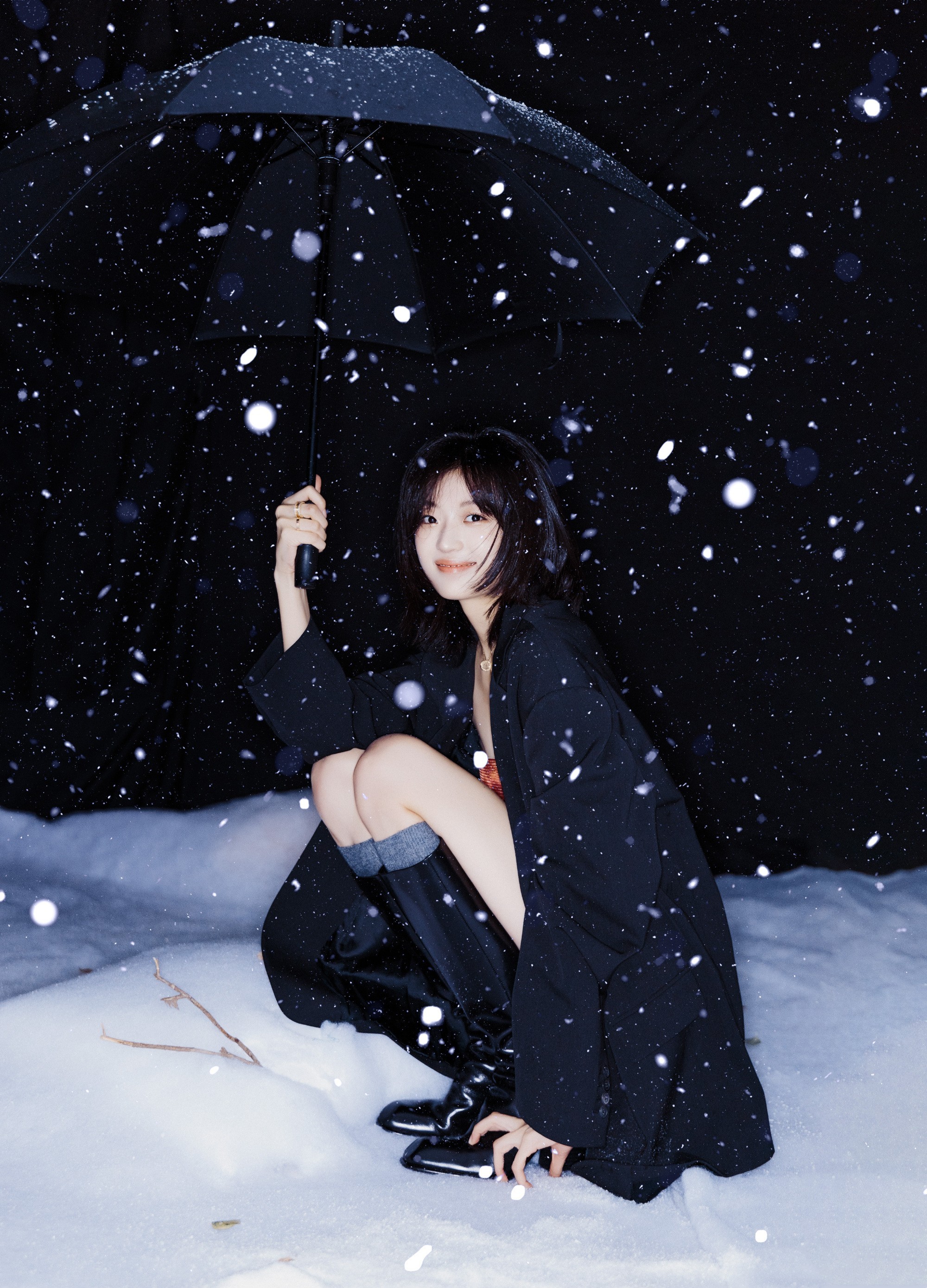 孙千冬雪撑伞大片，这大长腿是真实的吗？孙千