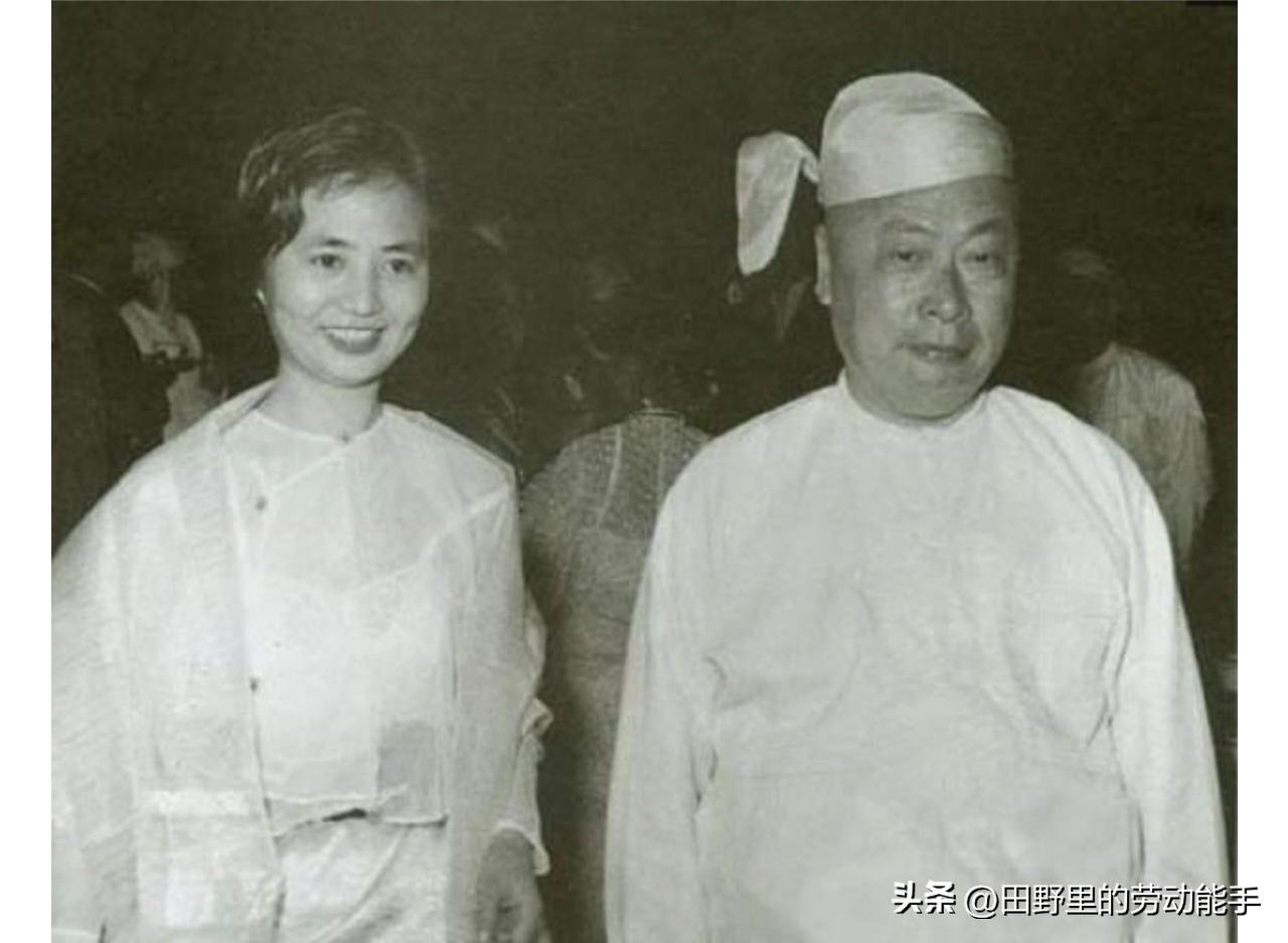 1960年陪同周恩来总理访问缅甸，陈毅元帅和夫人张茜参加泼水节时留下的珍贵合影。