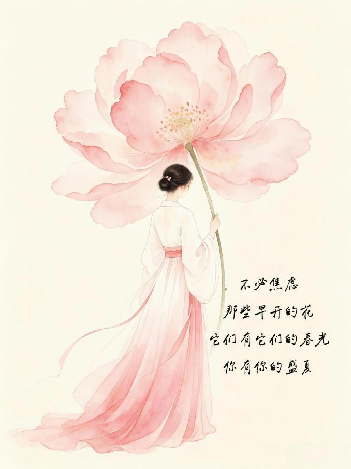 毕淑敏说：“凡是自然的东西都是缓慢的。就像太阳一点点升起，一点点落下。花一朵朵开