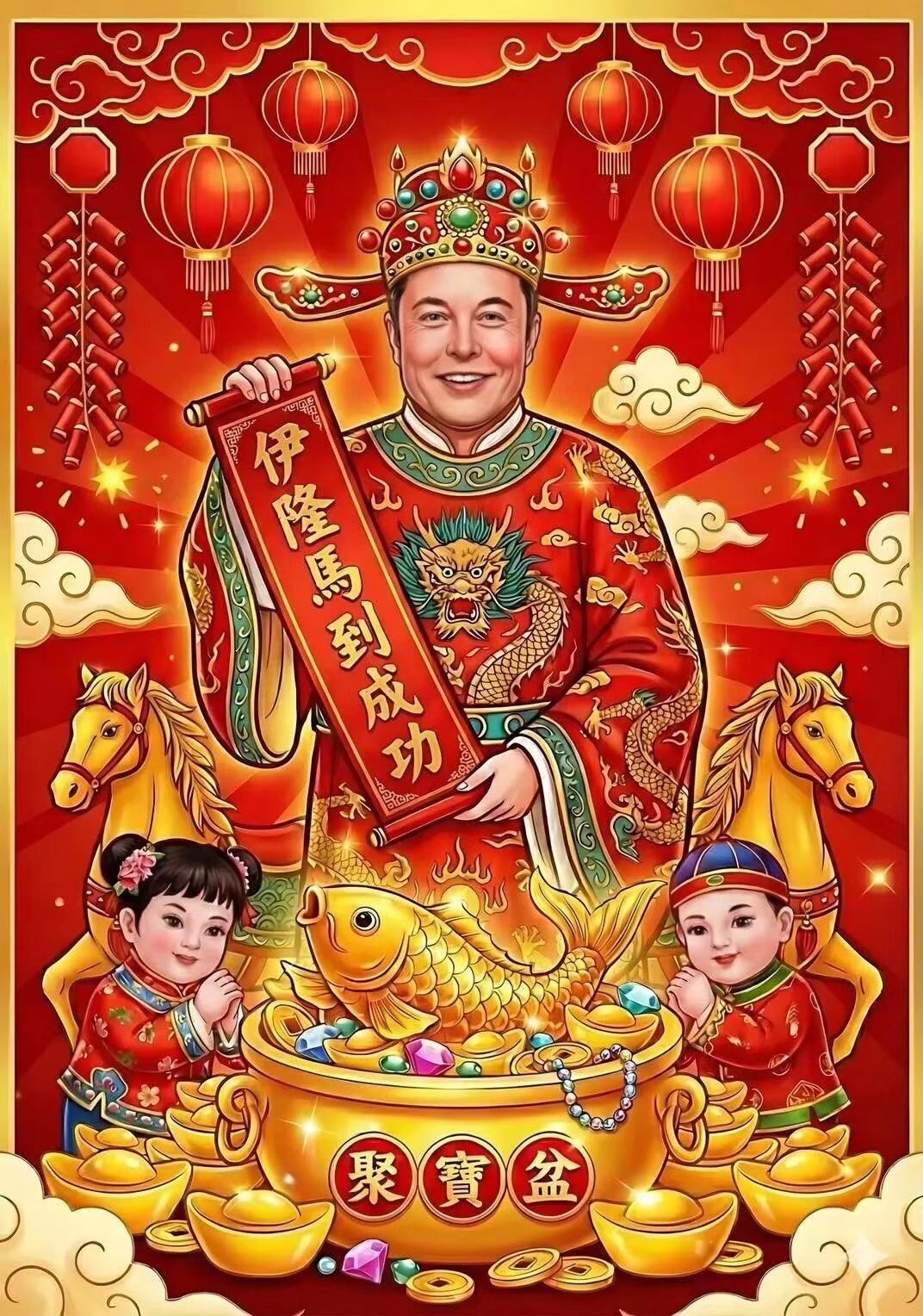财神壁纸 今年怎流行这个的，不解。 