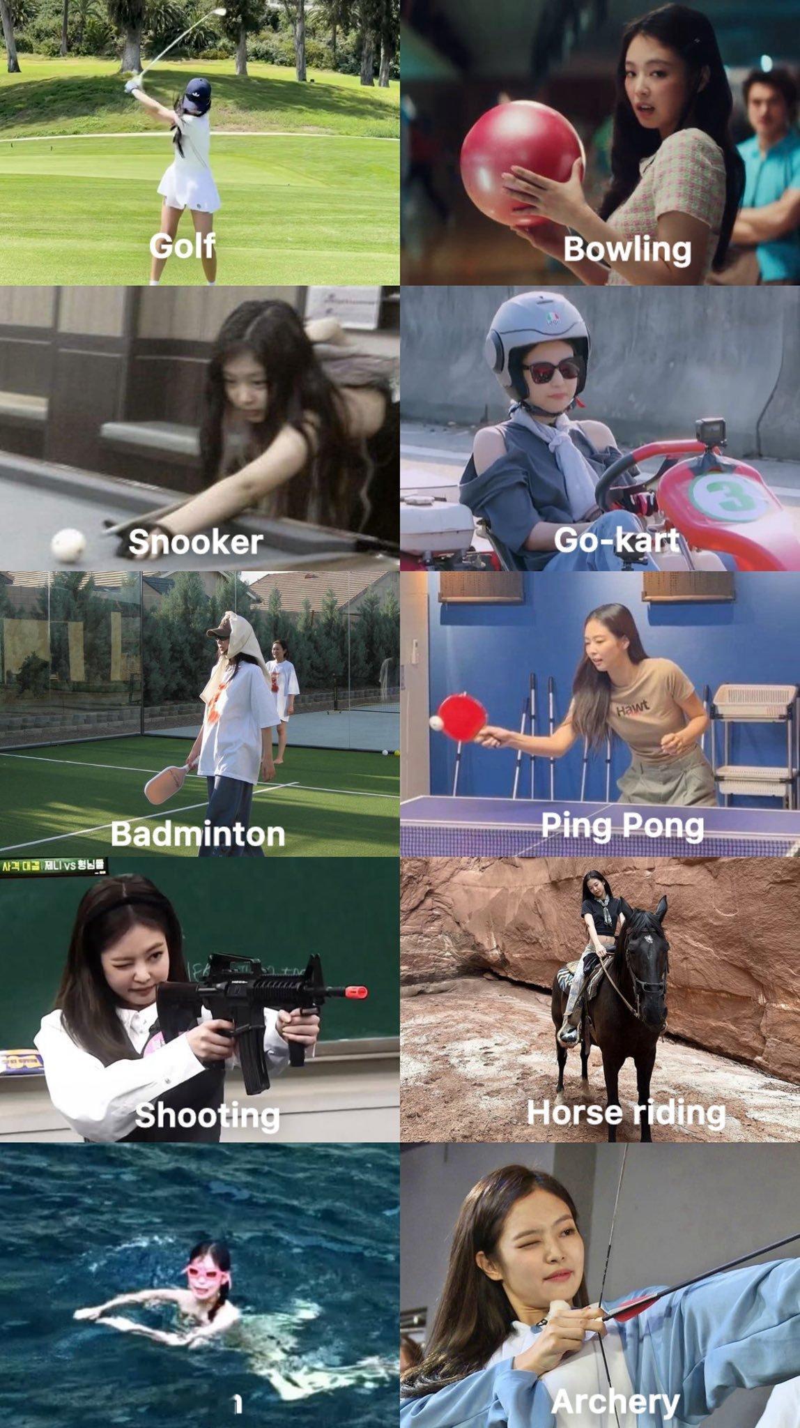 全能体育生Jennie🫢高尔夫🏌️♀️保龄球🎳台球🎱卡丁车匹克球乒乓球?