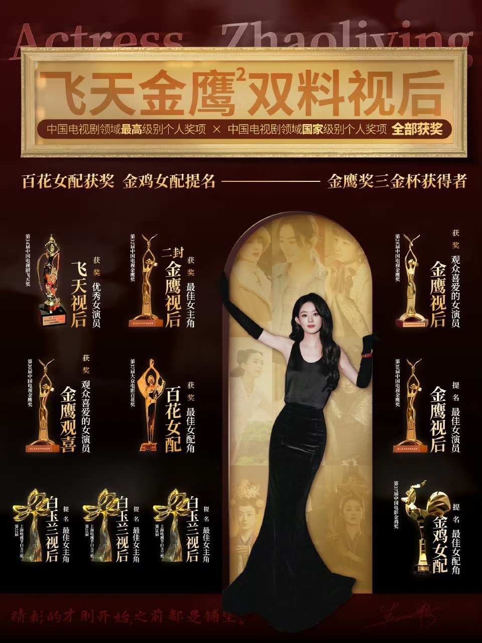 赵丽颖奖项实绩图更新，含金量满满 ​​​