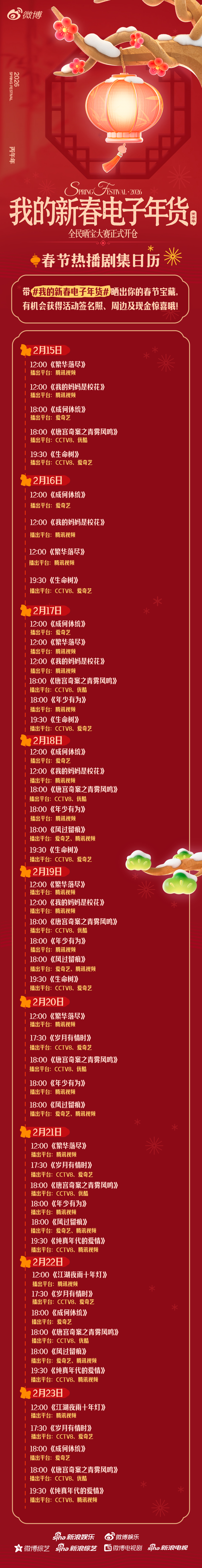 我的新春电子年货 春节假期已解锁，追剧刷综DNA动起来了！这个年，你准备刷你爱的