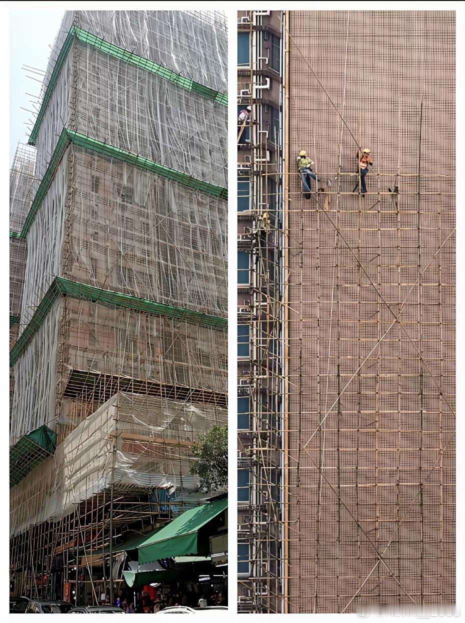 这次香港大火，有个问题一直没想明白，居住的成熟小区，为什么会用支起脚手架围起来呢