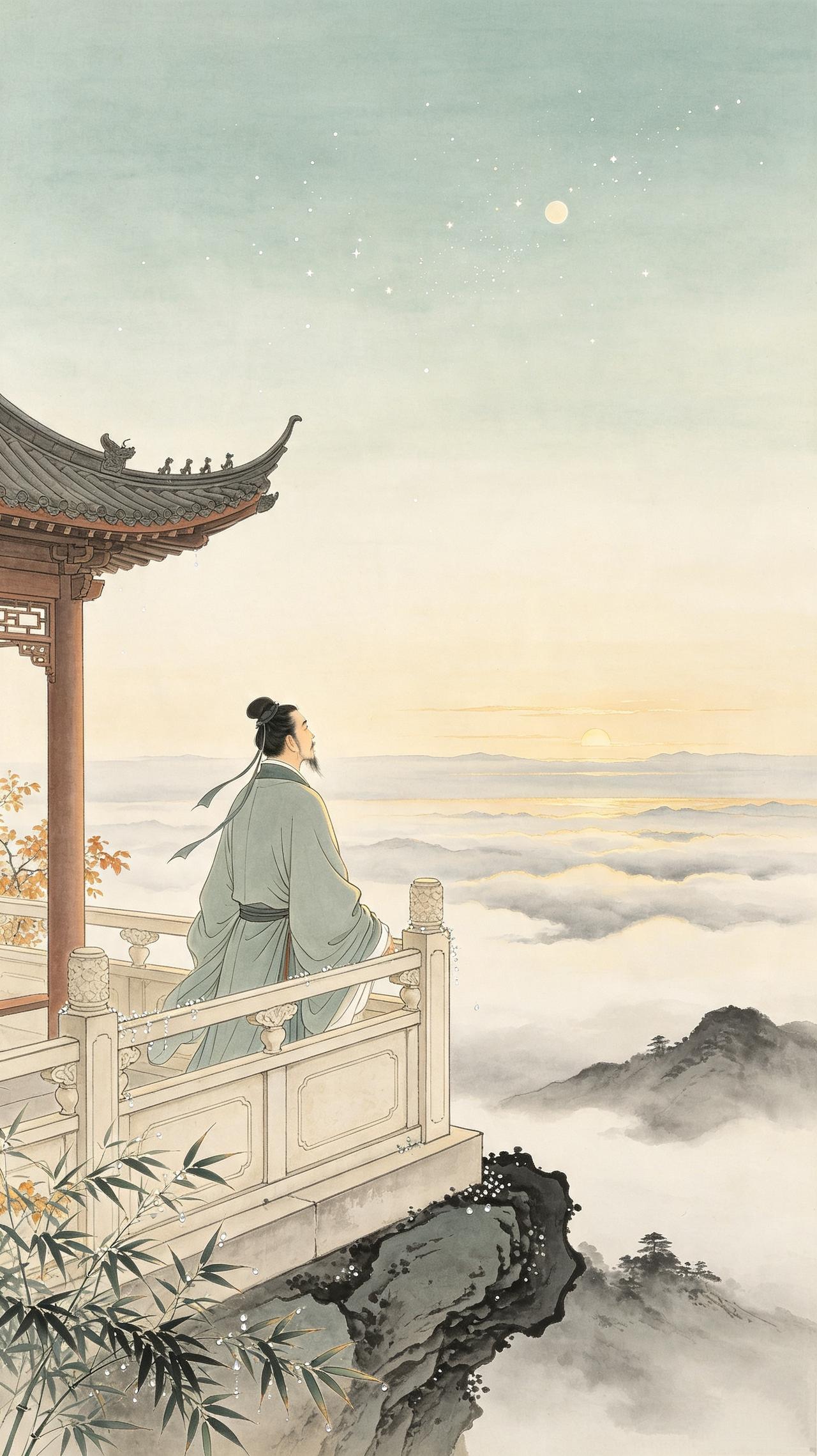 登高望秋，万般风景不如一念牵挂

秋望
文/袁森林

决眦遥空楚汉分，星辰携露湿