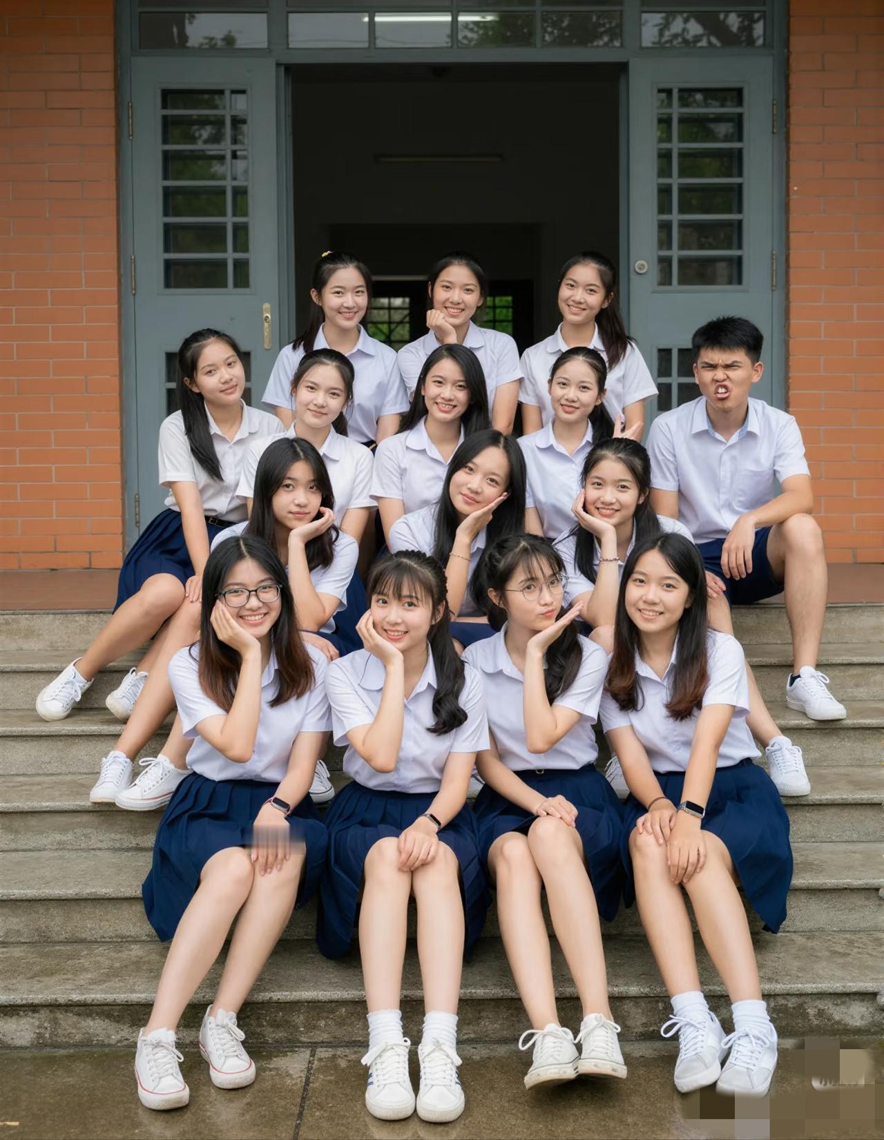 十四个女生当中，有一个是全班公认的班花，以你的审美来看，你认为是哪一个？