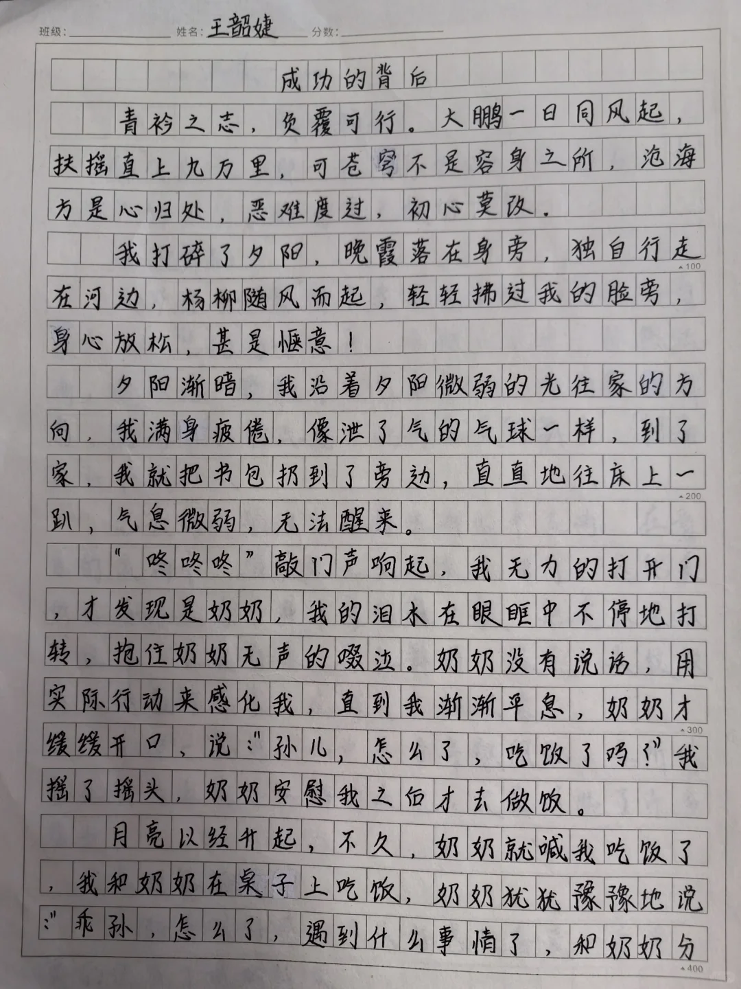 初一的最后一次作文，不错