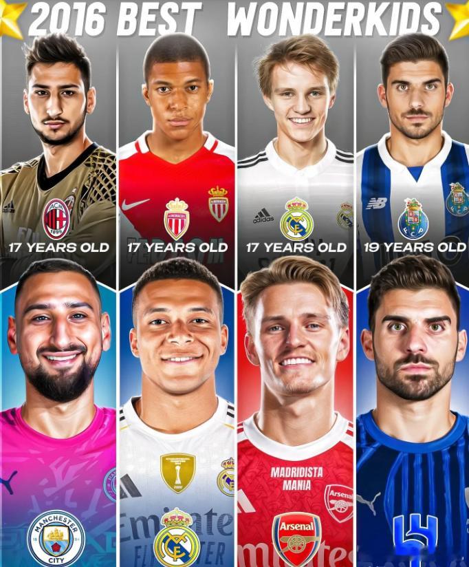 早在2016年，姆巴佩、厄德高、多纳鲁马和鲁本·内维斯就已经被视作“未来巨星”。