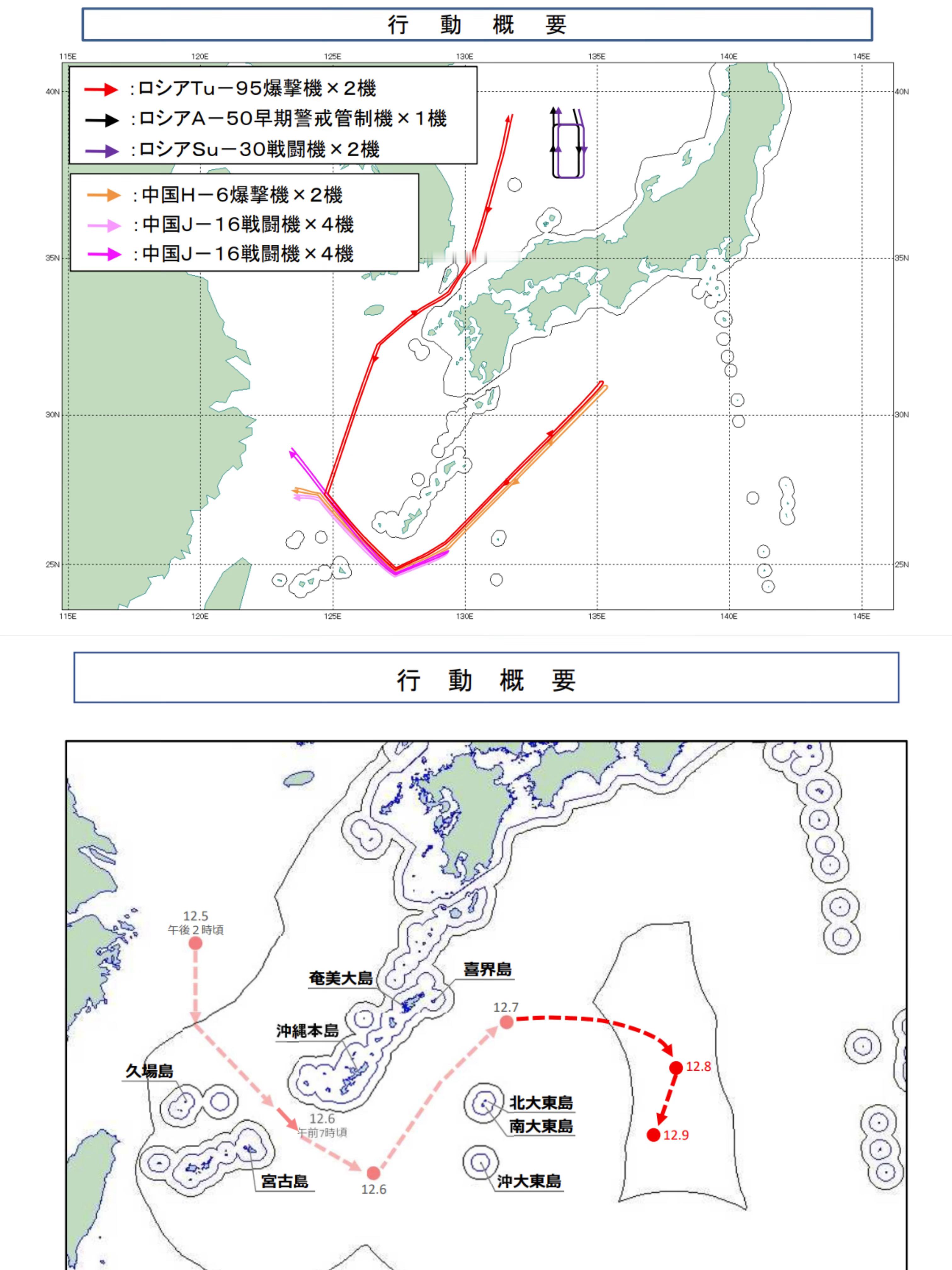 中俄两军第10次联合空中战略巡航从航迹图来看，大机群的活动路线确是对航母编队进行