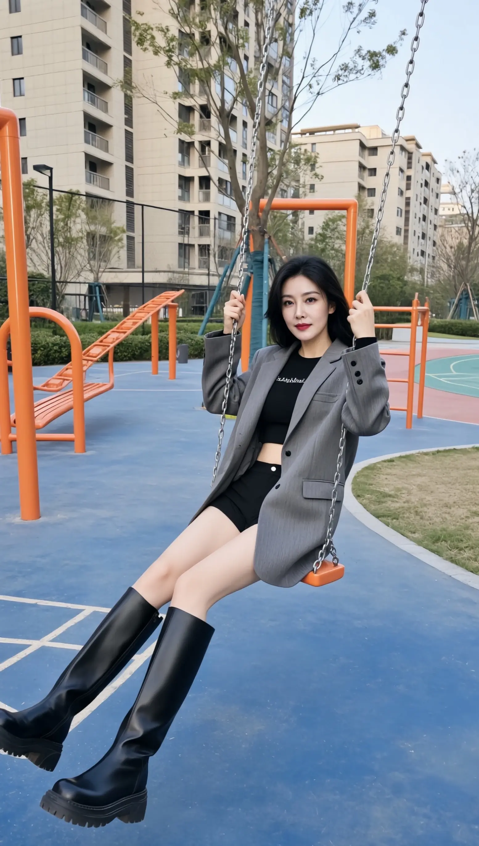 AI都市秋千照 ai创作