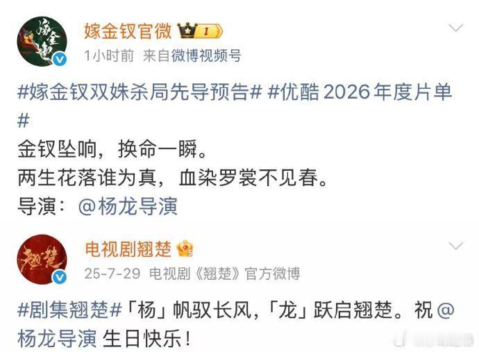嫁金钗和翘楚同一个导演嫁金钗和翘楚的导演都是杨龙杨龙导演的镜头太有故事感了，嫁金