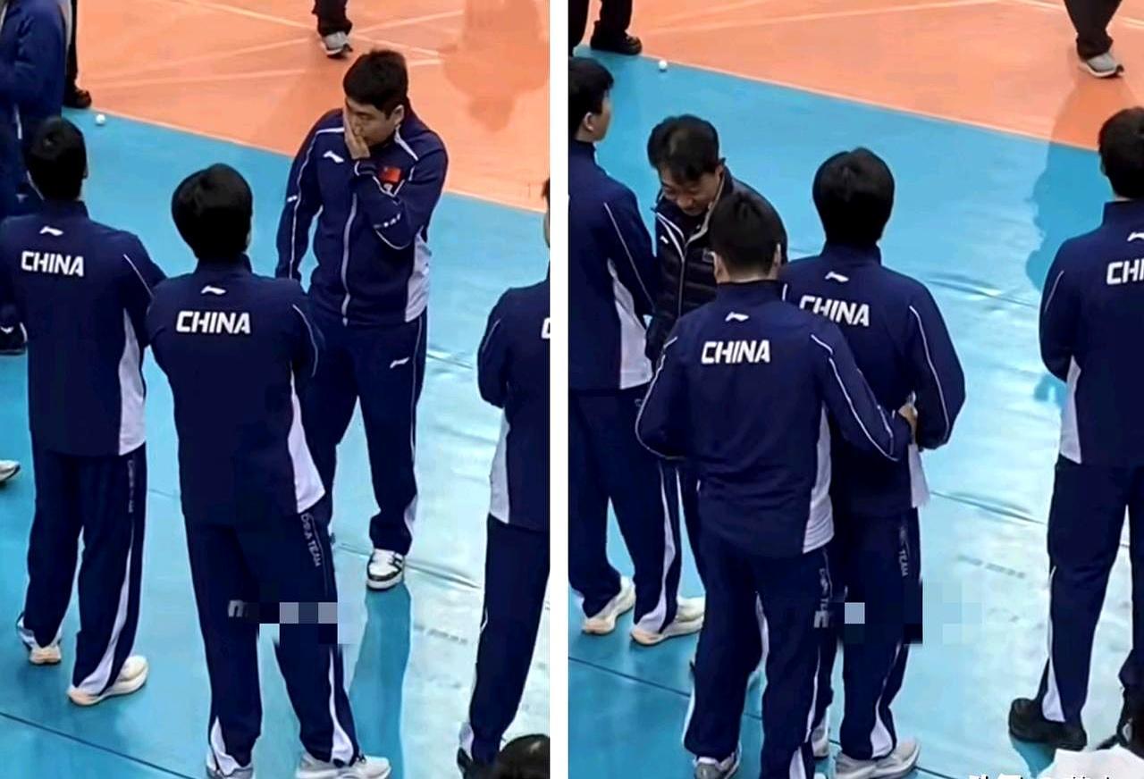 梁靖崑当着全校师生的面，从背后一把搂住王楚钦的腰，现场直接炸了。
 
这是前几天