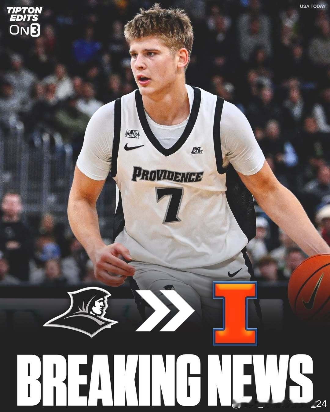 普罗维登斯学院后卫斯特凡·瓦克斯(Stefan Vaaks)转学加盟伊利诺伊大学