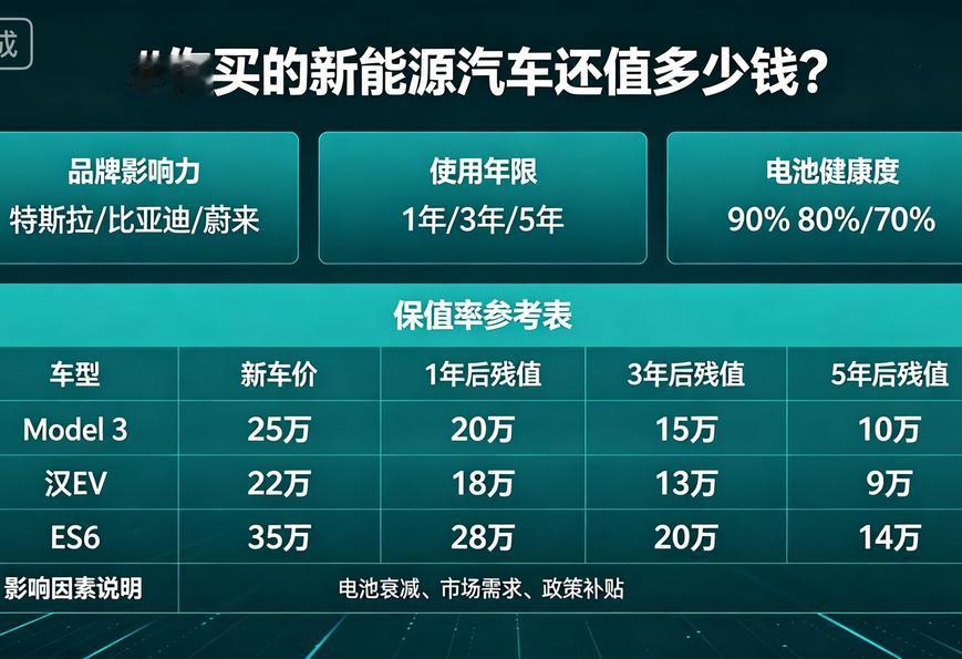 你买的新能源汽车还值多少钱?
3年贬值70%！30万买的新能源，今天只值9万？别