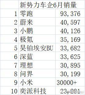 传统大车企比亚迪6月销量多少，没查到统一的数据。 