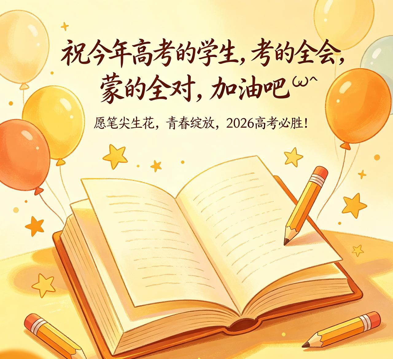 你会说什么
放平心态正常发挥，相信自己付出的每一分汗水💦都不会白费。乘风破浪，